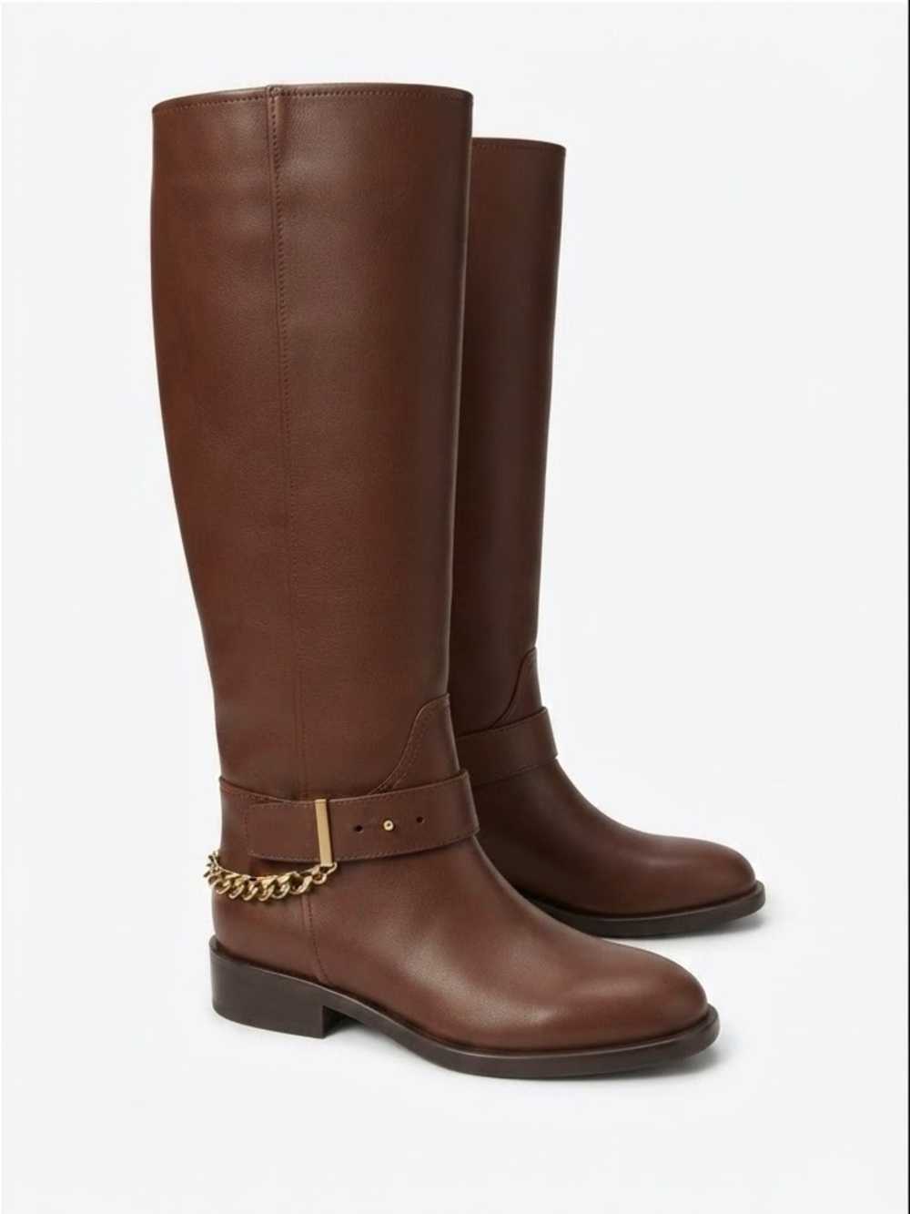 Aqua Riley Brown Leather knee high Riding Boots - Women - Picture 2 of 8